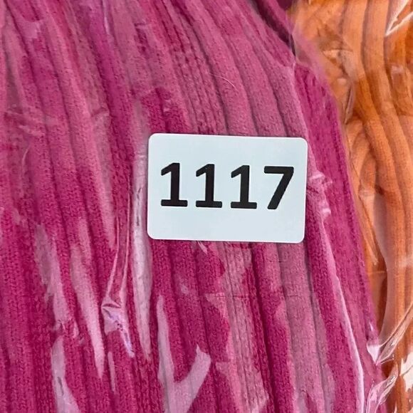 Cider Knit Jersey Women’s Pink & Orange Ribbed V-Neck Cropped Gypsy SZ S # 1117 - Picture 11 of 12